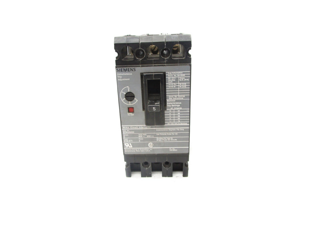 SIEMENS ED63A005 5A 600VAC NSNP
