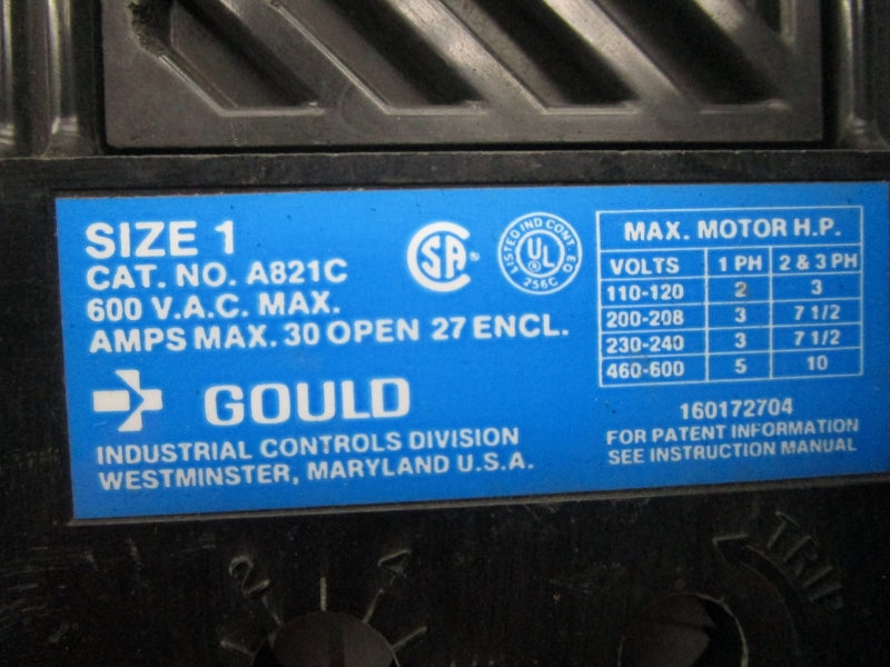 GOULD A821C 600VAC 30A NSNP