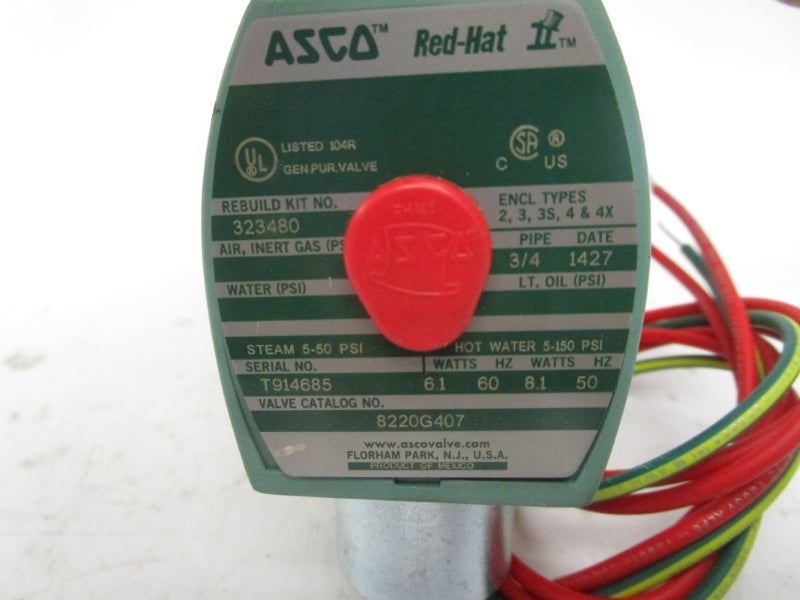 ASCO 82206407 110/120V 5-150PSI 3/4" NSMP