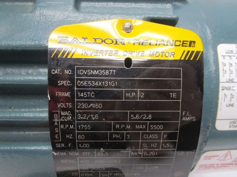 BALDOR IDVSNM3587T 230-460V 5.6A UNMP