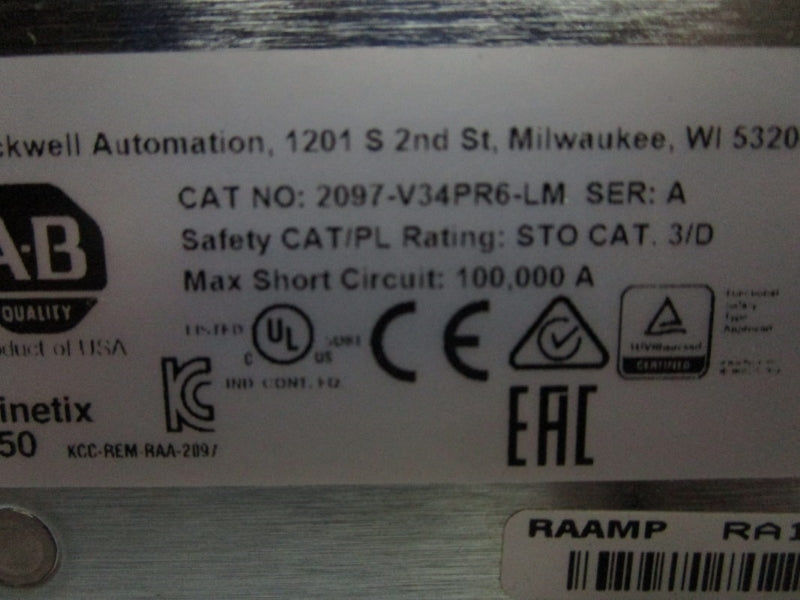 ALLEN BRADLEY 2097-V34PR6-LM SER. A NSNP