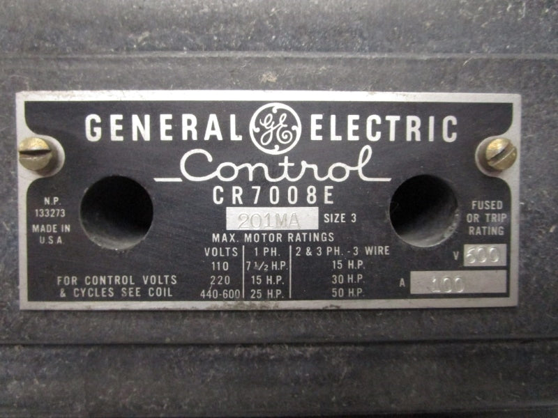 GENERAL ELECTRIC CR7008E201MA 600V 100A UNMP