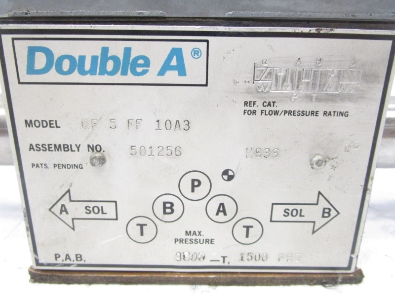 DOUBLE A QF5FF10A3 501256 1500PSI UNMP