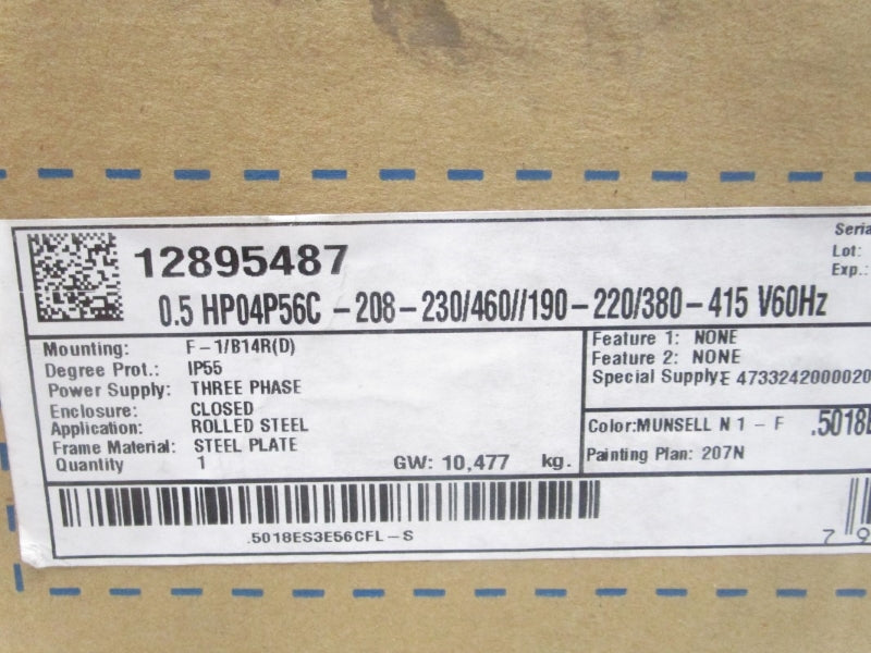 WEG .5018ES3E56CFL-S 12895487 460V 0.991A NSMP