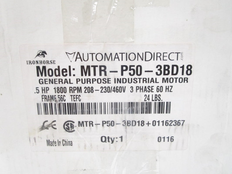 AUTOMATION DIRECT MTR-P50-3BD18 460V 1.0A NSMP