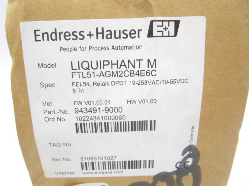 ENDRESS+HAUSER FTL51-AGM2CB4E6C 253VAC 6A NSMP