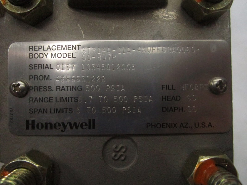 HONEYWELL YSTR14A-11A-4A0PF0NA0080-9X.SB.TC.TG./SM/-B67P 500PSI NSNP