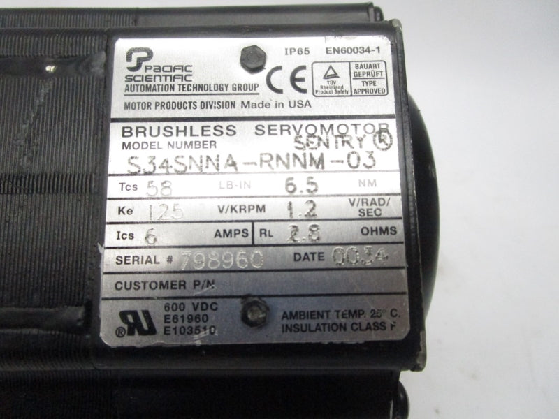 PACIFIC SCIENCES S34SNNA-RNNM-03 600VDC 6A UNMP