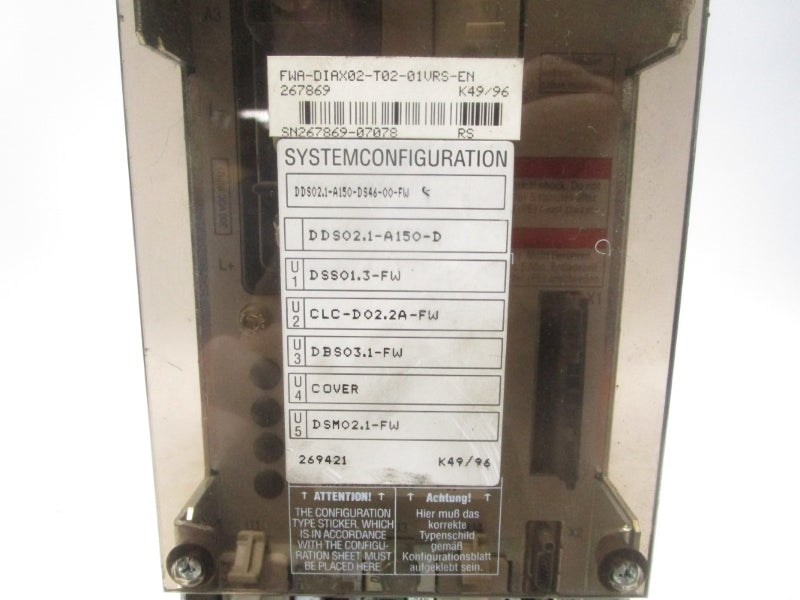INDRAMAT DDS02.1-A150-DS46-00-FW FWA-DIAX02-T02-01VRS-EN UNMP