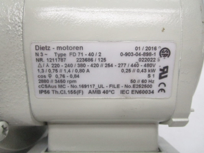 DIETZ-MOTOREN FD71-40/2 1211787 NSNP