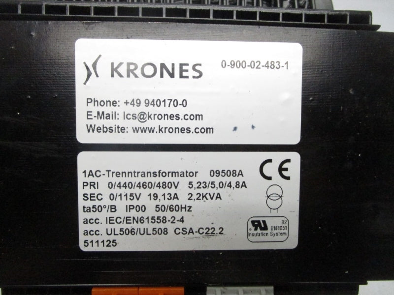KRONES 09508A 0-900-02-483-1 480V 5.23A NSNP