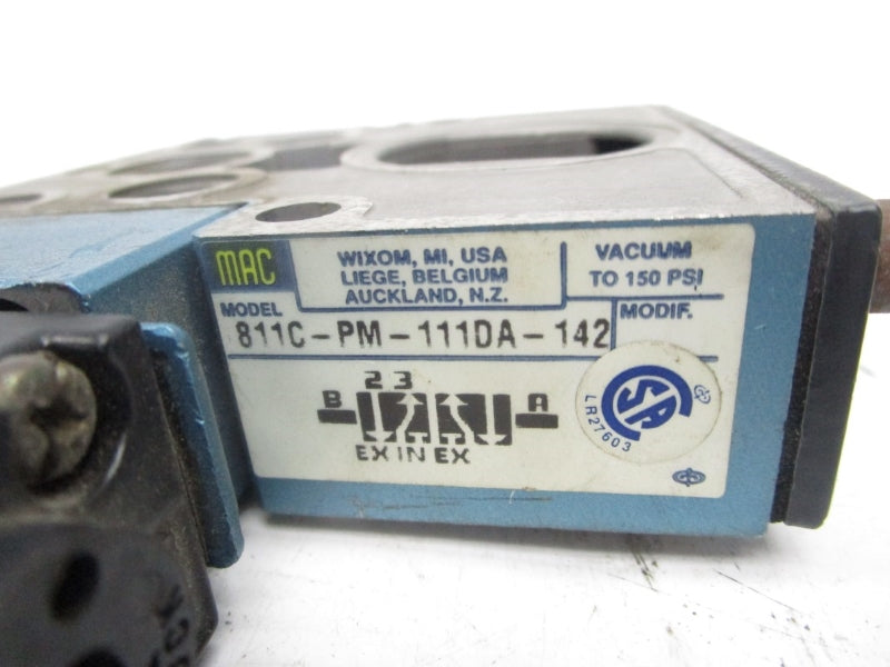 MAC 811C-PM-111DA-142 110-120V 150PSI UNMP