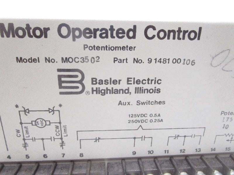 BASLER ELECTRIC 9148100106 MOC3502 250VDC 0.25A UNMP