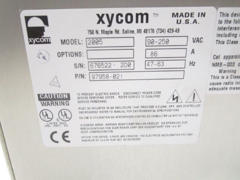 XYCOM 97958-021 2005 90-250VAC 86A NSNP