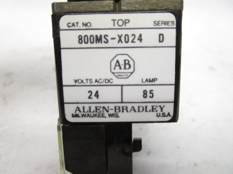 ALLEN BRADLEY 800MS-X024A SER. D 24V (BK/YL) NSMP