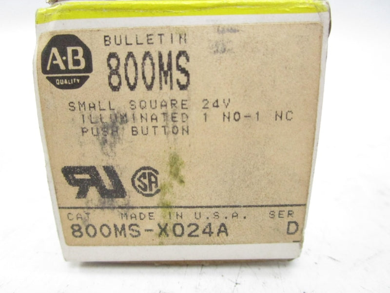 ALLEN BRADLEY 800MS-X024A SER. D 24V (BK/YL) NSMP