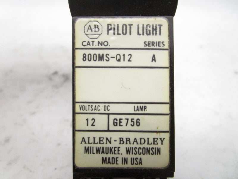 ALLEN BRADLEY 800MS-Q12 SER. A (NO LENSE) 12VAC NSNP