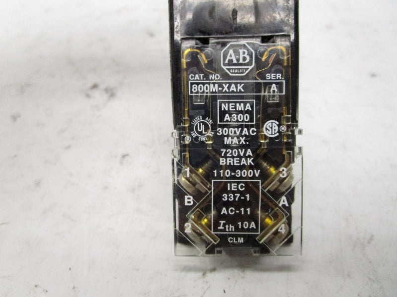 ALLEN BRADLEY 800MS-16HX2BS SER. D 110-120V NSNP