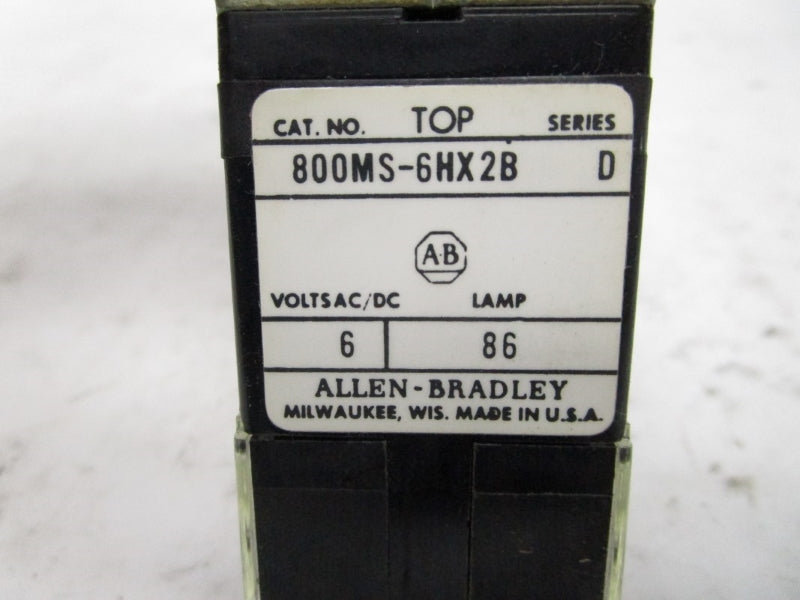 ALLEN BRADLEY 800MS-6HX2B SER. D 300VAC NSNP