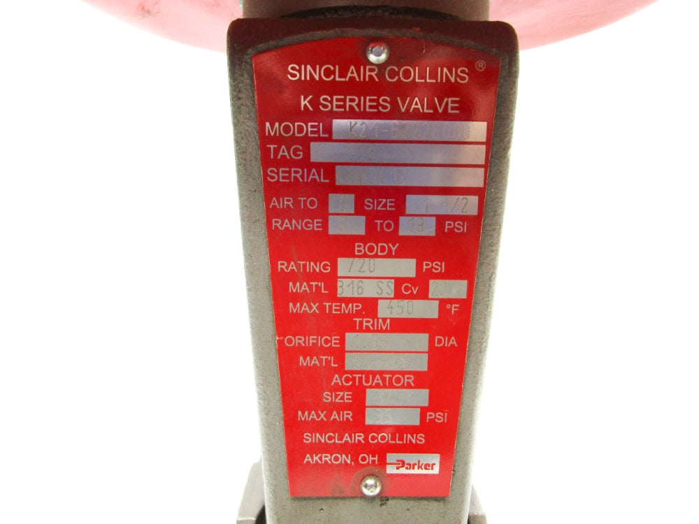 SINCLAIR COLLINS K21-62226000 720PSI NSNP