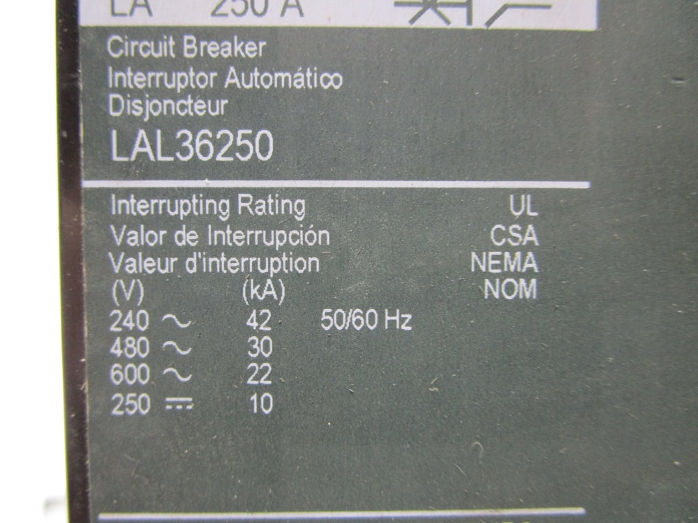 SQUARE D LAL36250 250A 240V UNMP