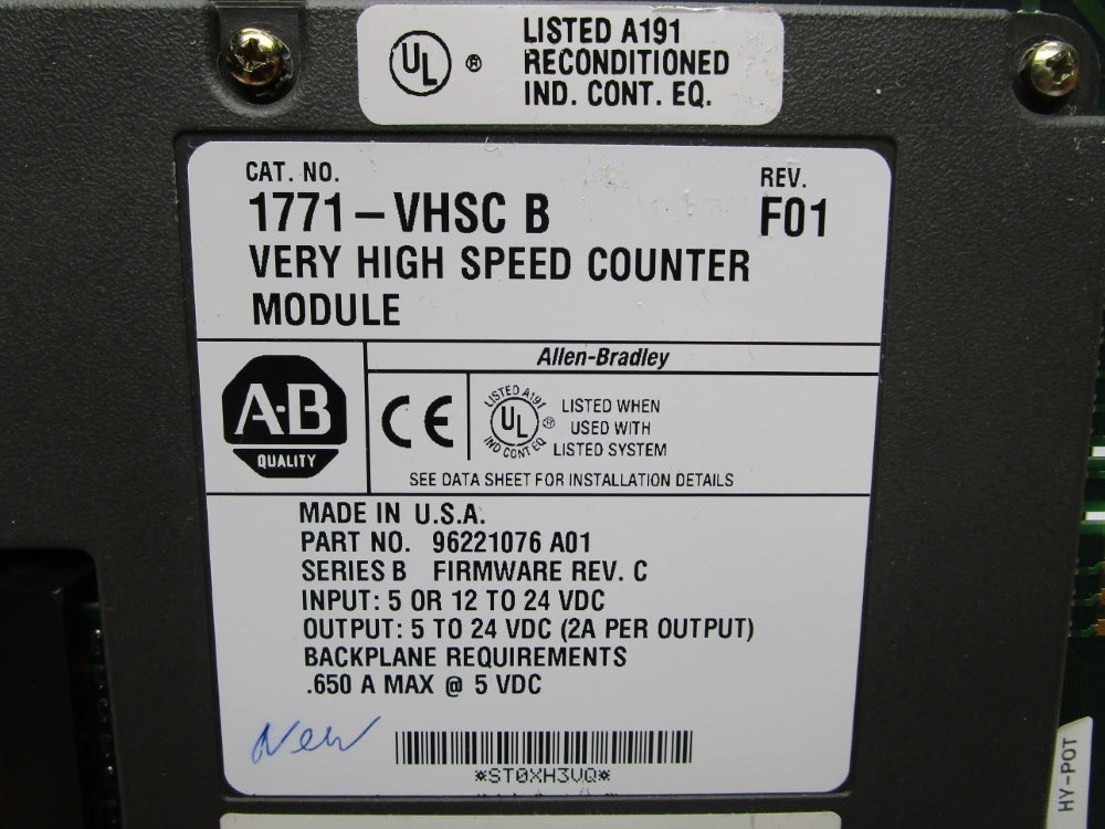 ALLEN BRADLEY 1771-VHSC SER. B F/W REV. C NSMP