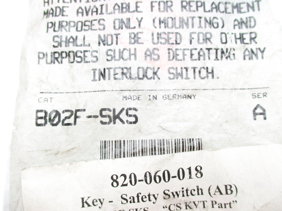 INDUSTRIAL SPARE PART 802F-SKS SER. A NSMP