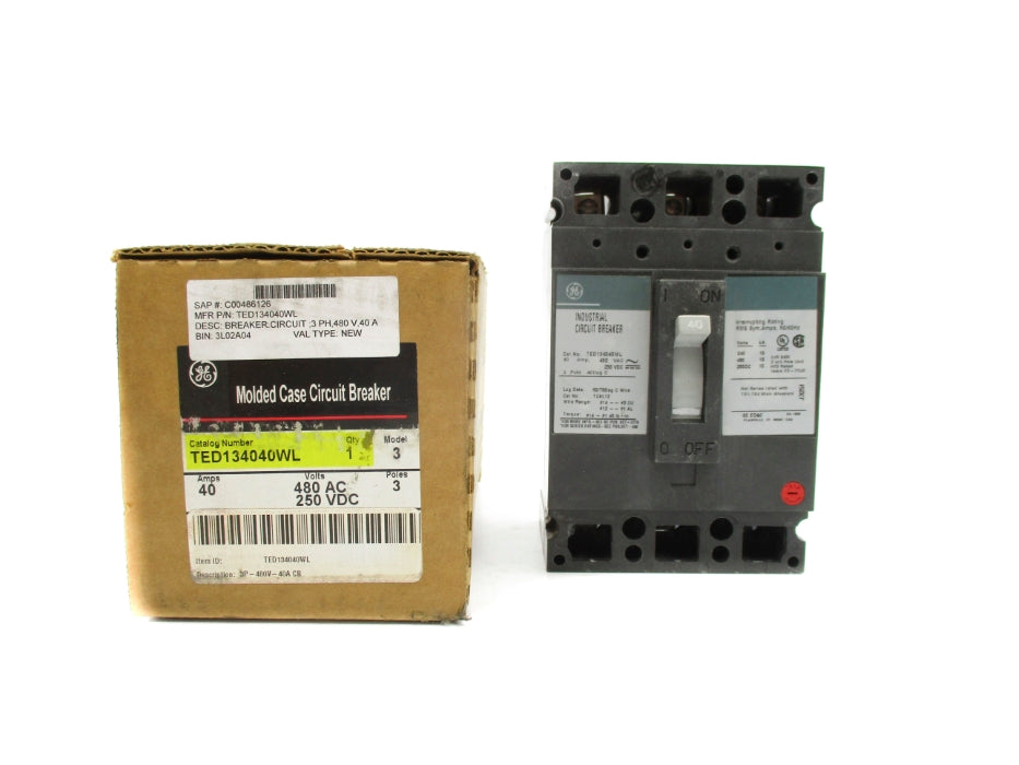 GENERAL ELECTRIC TED134040WL 480VAC 40A (GREEN) NSMP