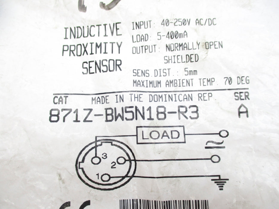 INDUSTRIAL SPARE PART 871Z-BW5N18-R3 SER. A NSMP