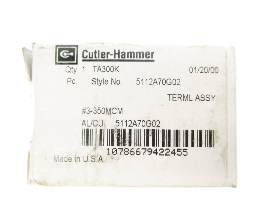 CUTLER HAMMER TA300K 5112A70G02 NSMP