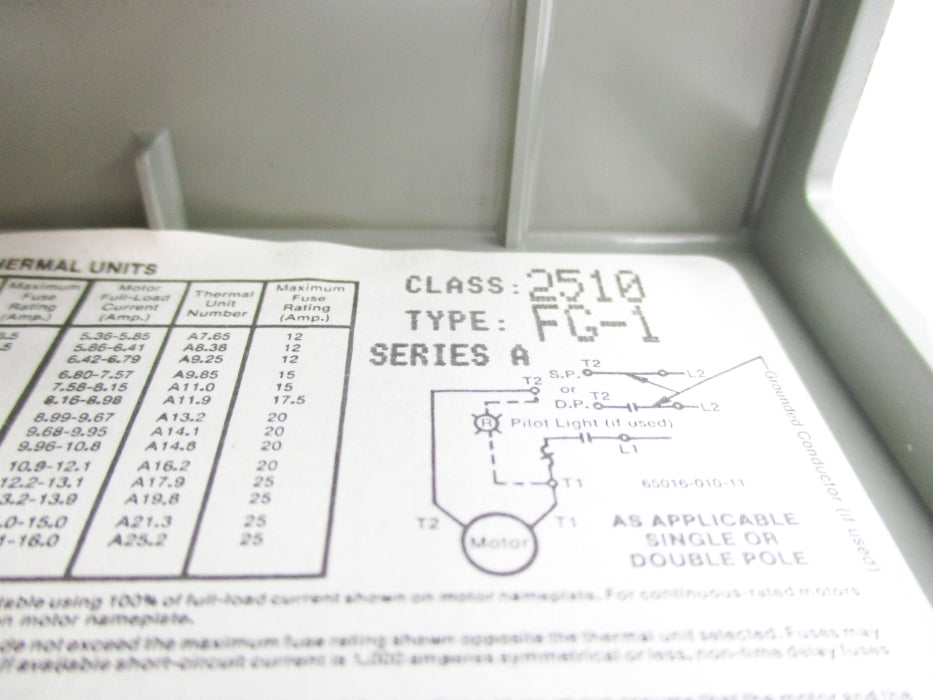 SQUARE D 2510FG-1 SER. A NSNP
