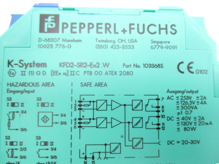 PEPPERL+FUCHS KFD2-SR2-EX2.W 103368S NSNP