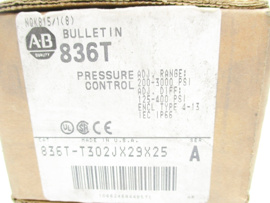 INDUSTRIAL SPARE PART 836T-T302JX29X25 SER. A (BR/WH) NSMP