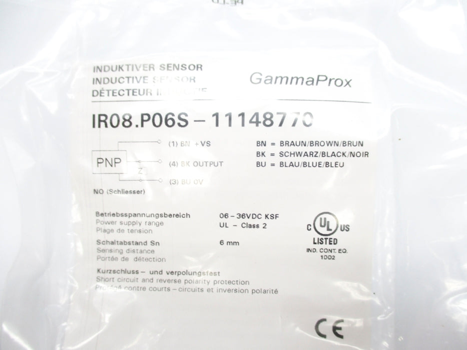 BAUMER ELECTRIC IR08.P06S-11148770 06-36VDC NSMP