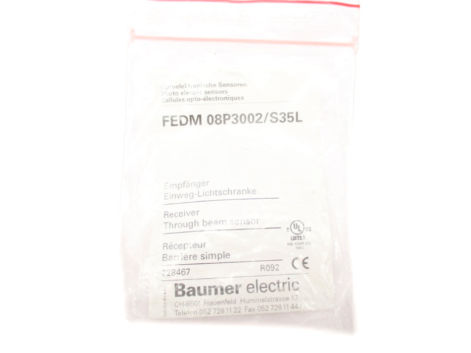 BAUMER ELECTRIC FEDM08P3002/S35L 12-30VDC NSMP
