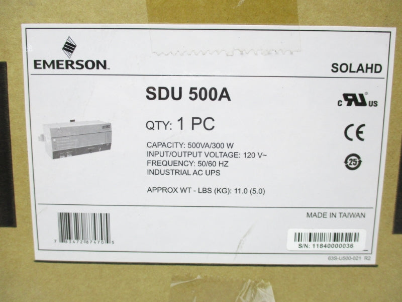 EMERSON SDU500A 120V 10A NSMP