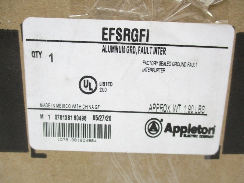 APPLETON EFSR-GFI 125VAC 20A NSMP