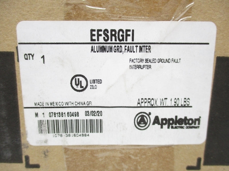APPLETON EFSR-GFI NSFS