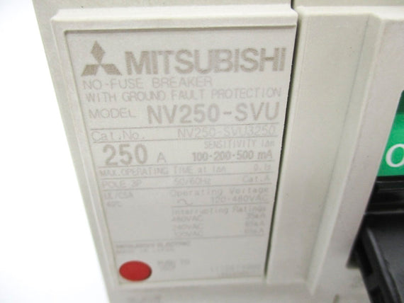 MITSUBISHI NV250-SVU3P250A 480VAC 250A NSMP