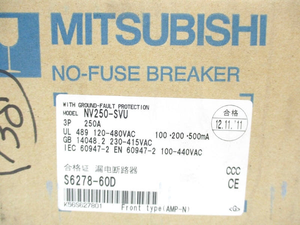 MITSUBISHI NV250-SVU3P250A 480VAC 250A NSMP