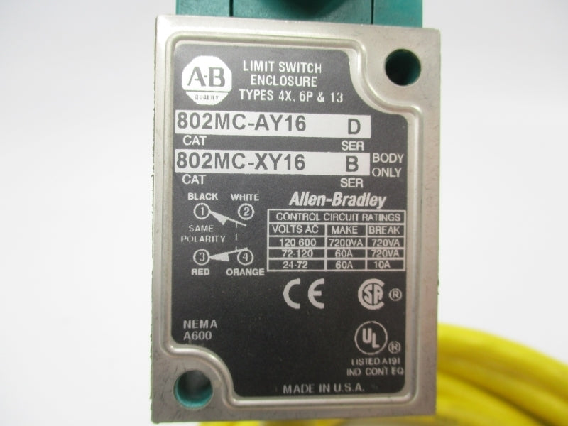 ALLEN BRADLEY 802MC-AY16 SER. D 120-600VAC 60A UNMP