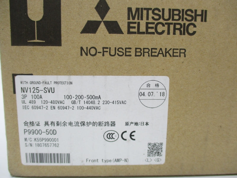 MITSUBISHI NV125-SVU3100 480VAC 100A NSMP