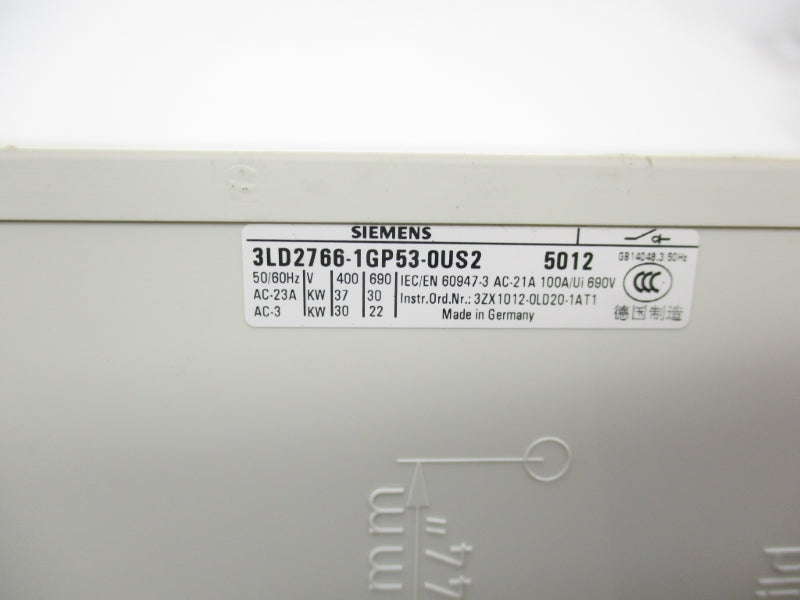 SIEMENS 3LD2766-1GP53-0US2 690V 100A NSMP