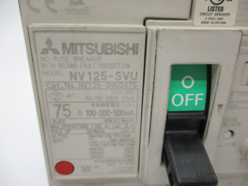 MITSUBISHI NV125-SVU3075 480VAC 75A UNMP