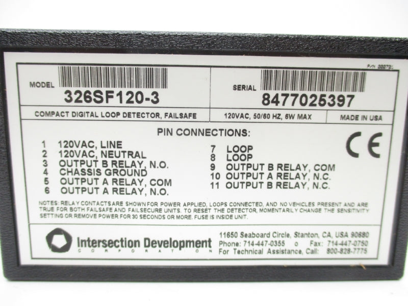 INTERSECTION DEVELOPMENT 326SF120-3 120VAC NSMP