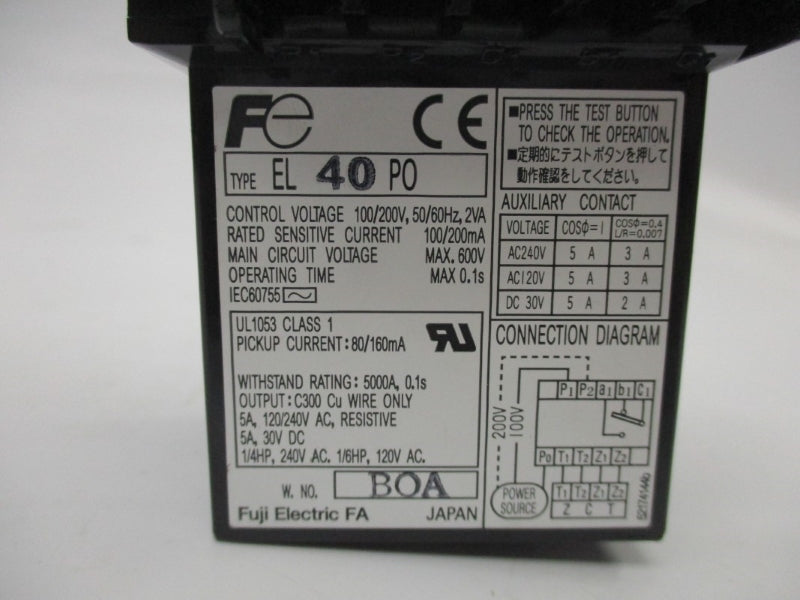 FUJI ELECTRIC EL40PO 600V 0.1S NSNP