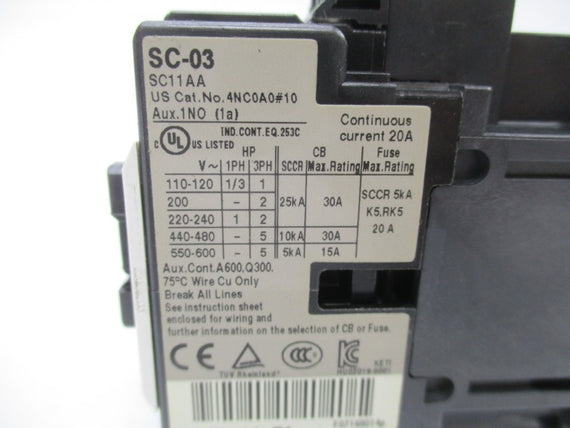 FUJI ELECTRIC 4NC0A010 100-110V 20A NSNP