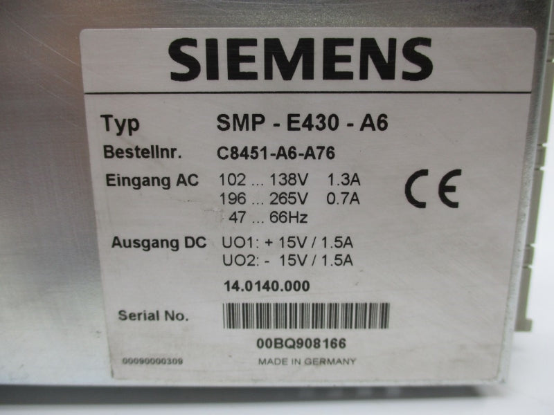 SIEMENS SMP-E430-A6 265VAC 0.7A UNMP