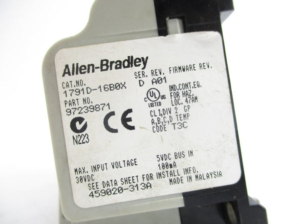 ALLEN BRADLEY 1791D-16B0X SER. D 30VDC NSNP