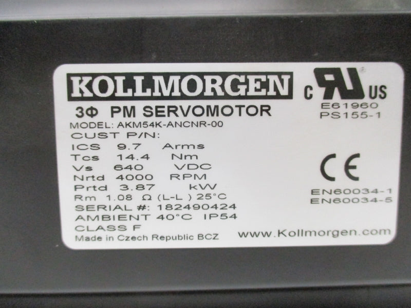 KOLLMORGEN AKM54K-ANCNR-00 640VDC NSNP